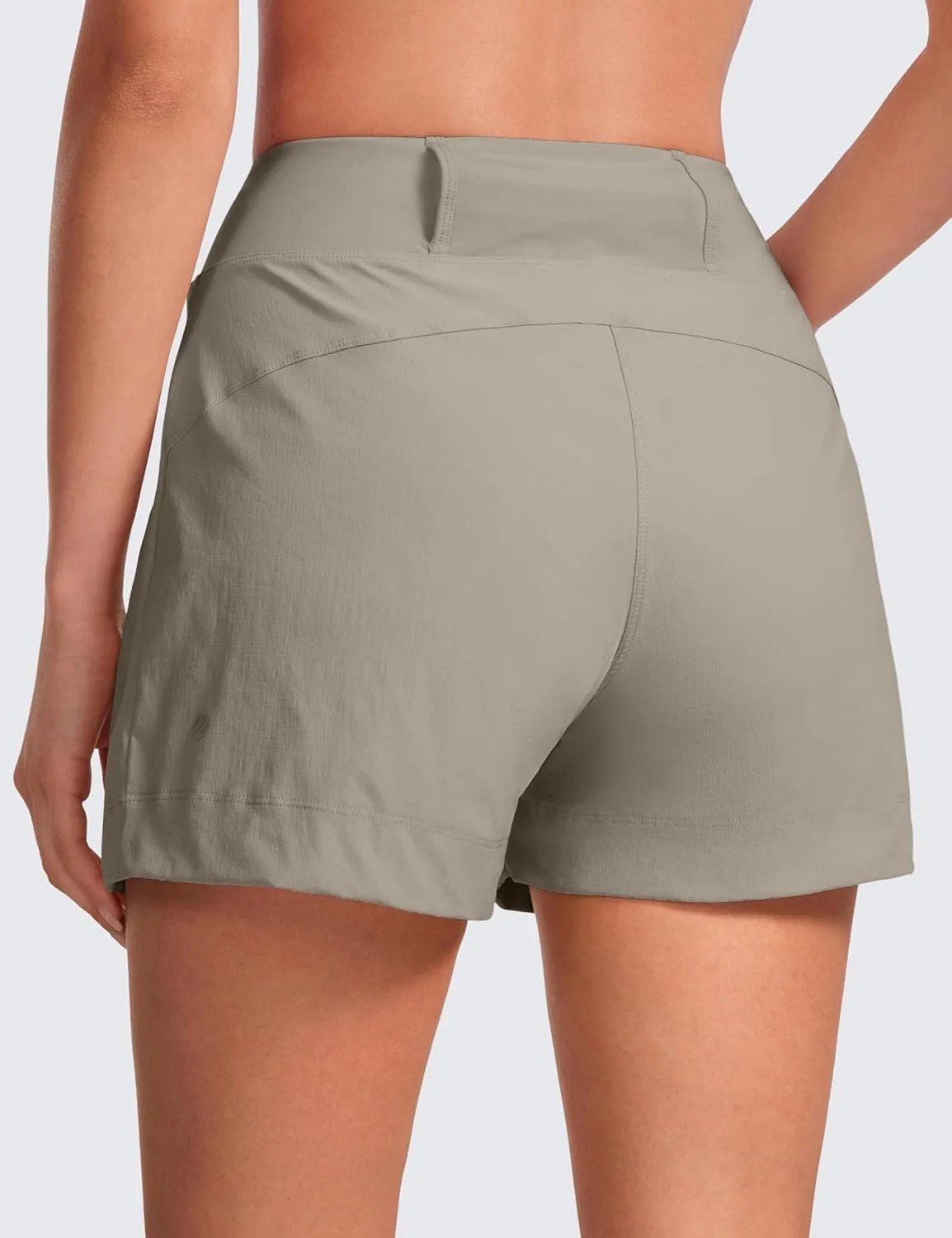 CRZ YOGA Women's Lightweight Mid Rise Hiking Shorts 4'' - Stretch for Athletic Summer Travel Outdoor Golf with Zip Pockets
