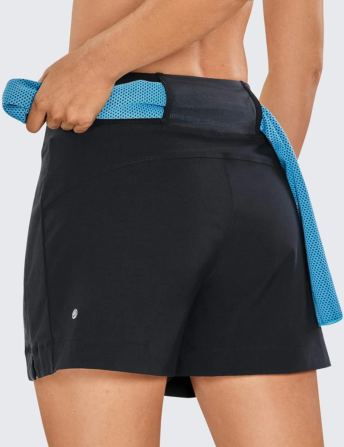 CRZ YOGA Women's Lightweight Mid Rise Hiking Shorts 4'' - Stretch for Athletic Summer Travel Outdoor Golf with Zip Pockets