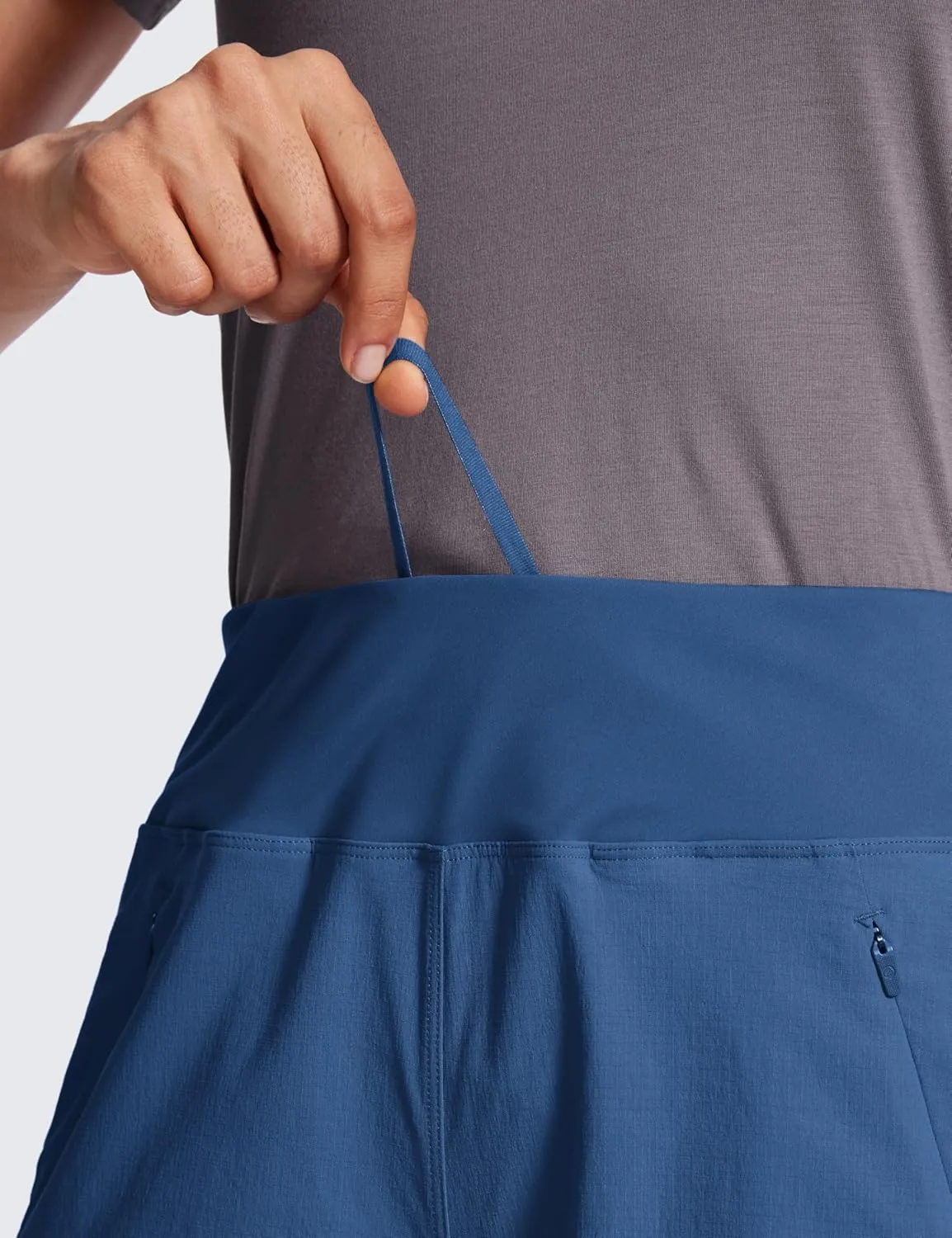 CRZ YOGA Women's Lightweight Mid Rise Hiking Shorts 4'' - Stretch for Athletic Summer Travel Outdoor Golf with Zip Pockets