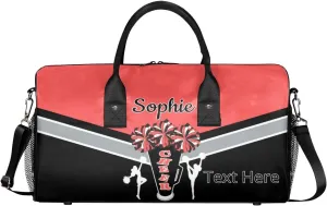 Custom Cheer Bags Sport Bag with Name for Cheerleaders, Personalized Gym Duffel Bags Personalized Cheerleading Gifts for Women Custom Travel Weekender Bag, Coral Red