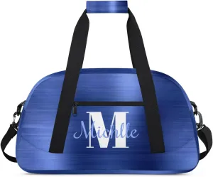 Custom Dance Bag Gymnastics Bag for Girl, Personalized Duffel Bag Sport Gym Bag Carry On Weekender Travel Bag Gift for Girl Boys Glitter Blue Drips