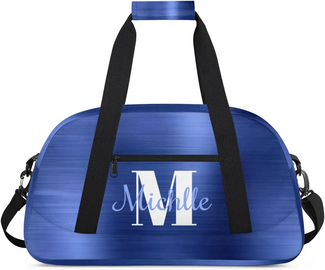 Custom Dance Bag Gymnastics Bag for Girl, Personalized Duffel Bag Sport Gym Bag Carry On Weekender Travel Bag Gift for Girl Boys Glitter Blue Drips