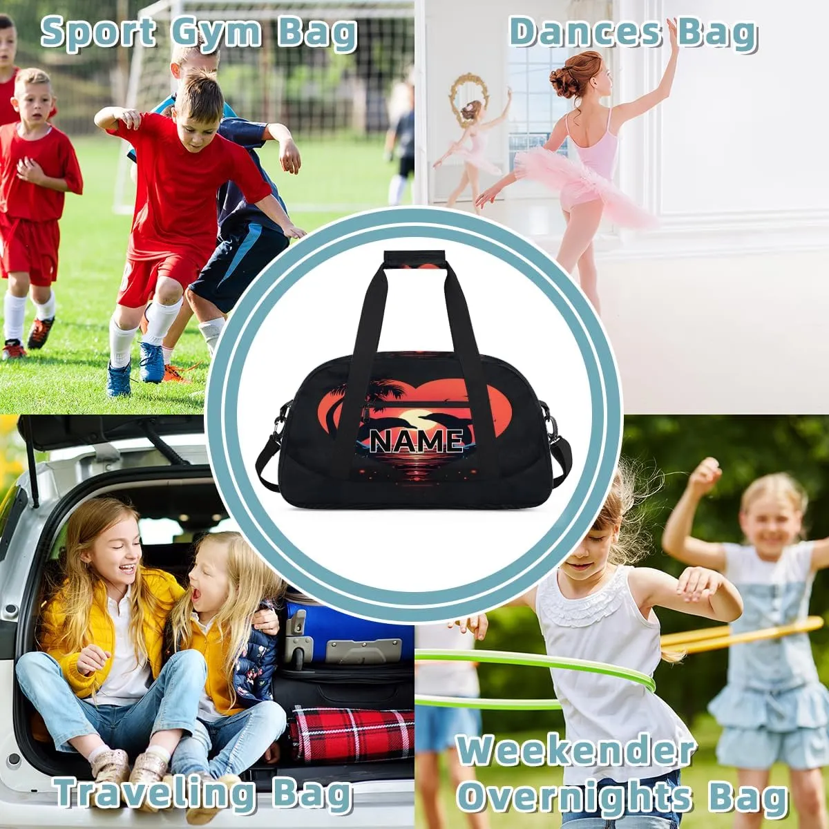 Custom Dolphin Small Gym Bag 18 inch for Women Men Personalized Dolphin Cute Ocean Animal Carry On Overnight Weekender Bag for Travel Work Dance Sport