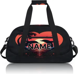 Custom Dolphin Small Gym Bag 18 inch for Women Men Personalized Dolphin Cute Ocean Animal Carry On Overnight Weekender Bag for Travel Work Dance Sport