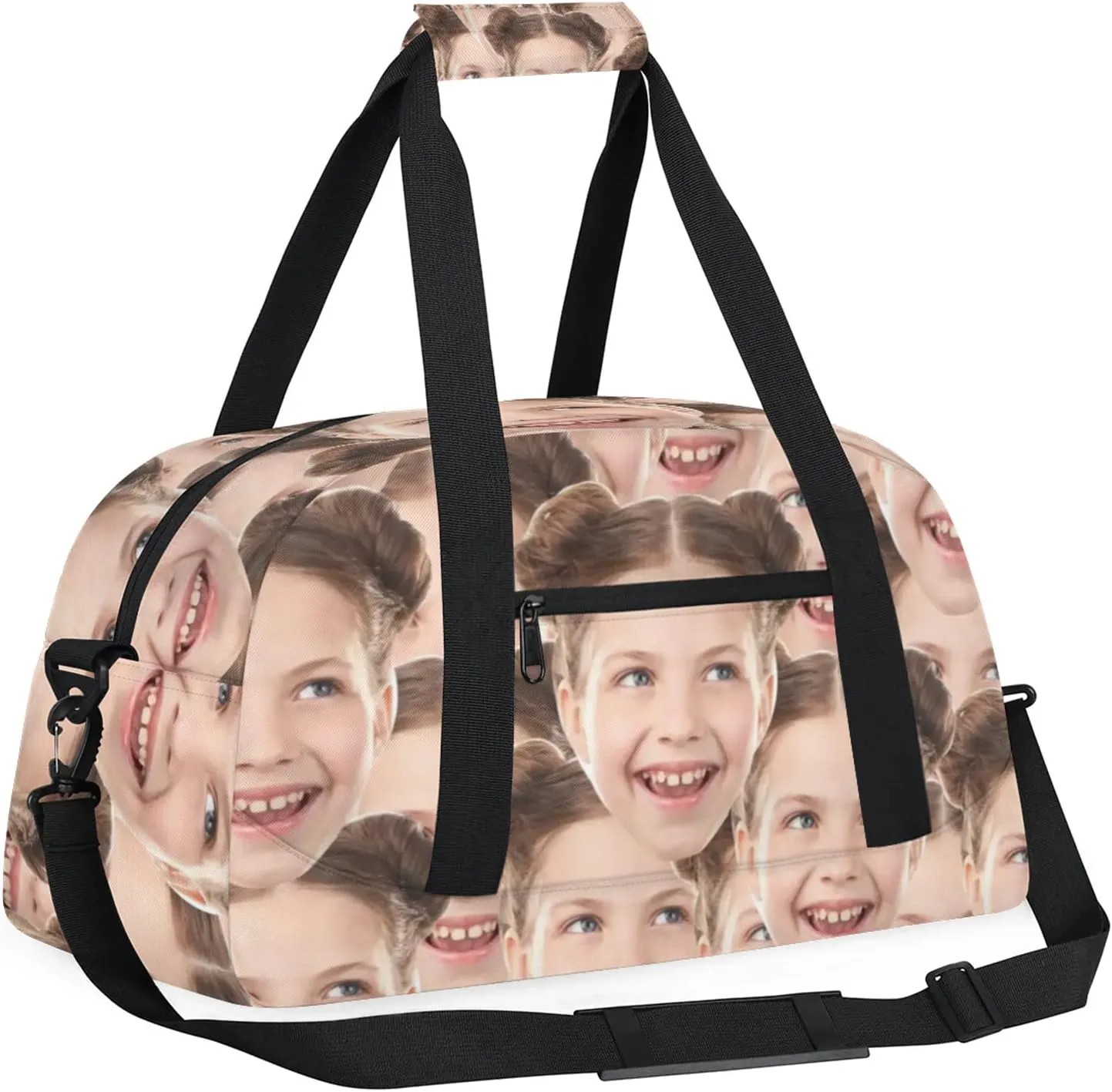 Custom Gym Bag with Face Picture, Personalized Cute Sports Duffel Bag, Waterproof Lightweight Shoulder Weekender Bag, Travel Bag, Carry on Training Bag for Women Men