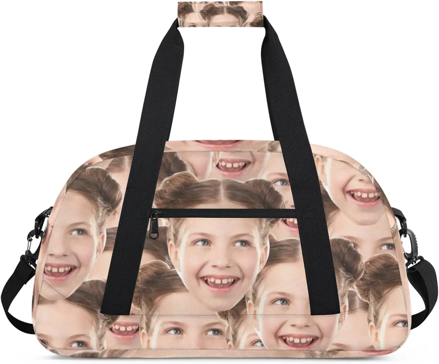 Custom Gym Bag with Face Picture, Personalized Cute Sports Duffel Bag, Waterproof Lightweight Shoulder Weekender Bag, Travel Bag, Carry on Training Bag for Women Men