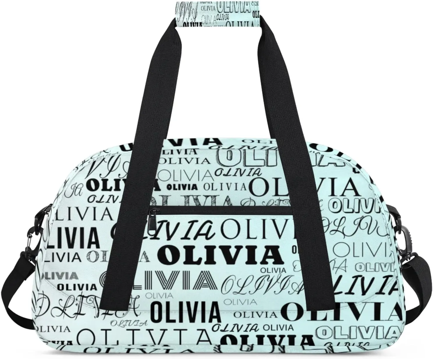 Custom Kids Duffel Bag with Your Name Lightweight Waterproof Personalized Sports Gym Bag with Front Zipper Pocket Foldable Weekender Overnight Bag for School Practice Gymnastic Ballet Gradient Clouds