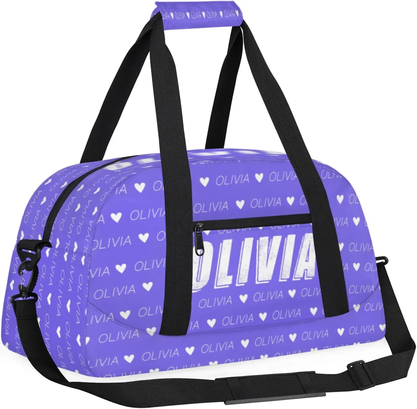 Custom Kids Duffel Bags Personalized Sport Gym Bag with Adjustable & Removable Shoulder Strap Lightweight Overnight Weekender Bag for Boys Girls Travel Sport School(Medium Blue)