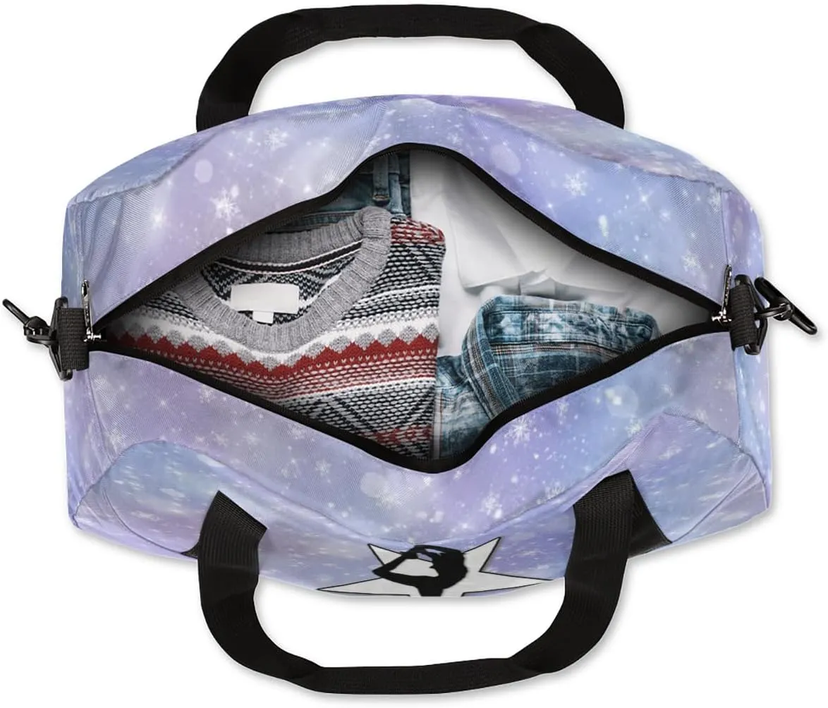 Custom Kids Duffel Overnight Bag Personalized Dance Bag Travel Duffel Bag for Girls Boys Customized Kids Gifts- Purple Cheer Gymnast