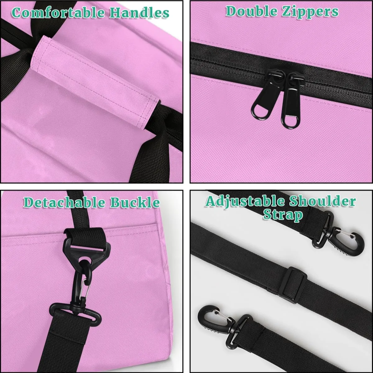 Custom Name Violet Pink Sports Duffel Bag, Personalized Initial Letter Gym Sport Duffel Cheerleading Travel Weekender Tote Carry-On Bag