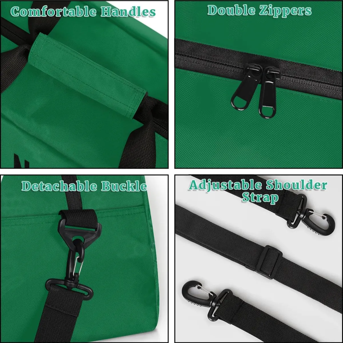Custom Sport Duffel Bag Badminton Personalized Name Sports Bag Overnight Weekender Bag Waterproof Travel Sport Gym Bags, Green