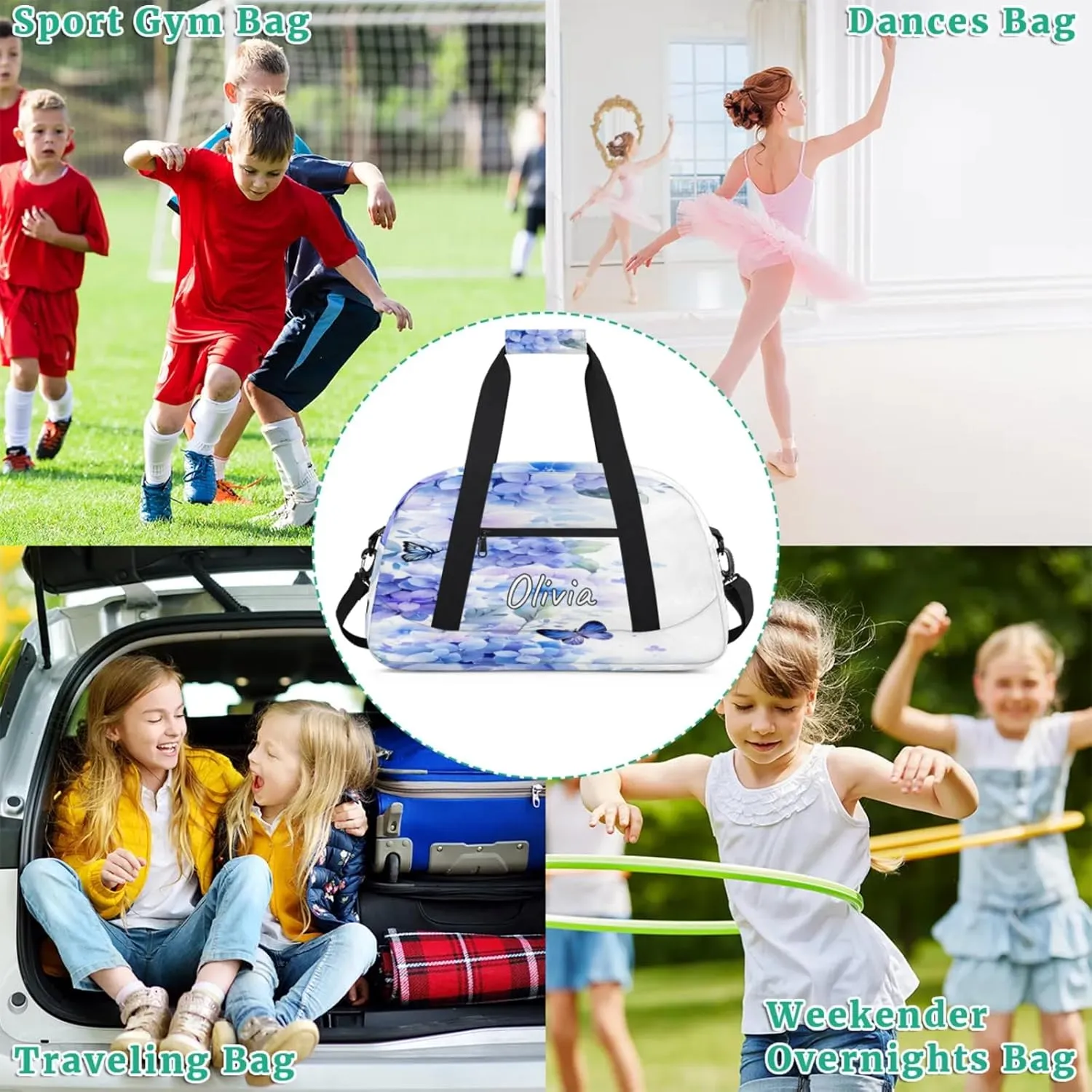 Custom Sports Gym Bag Personalized Name Travel Duffel Bag