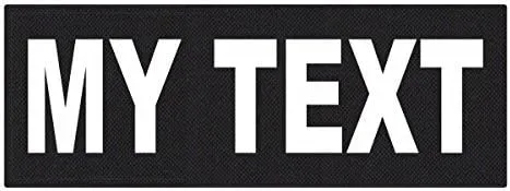 Custom Tactical ID Patch - 11x4, on 500 Denier Nylon Fabric with Hook Backing - Black