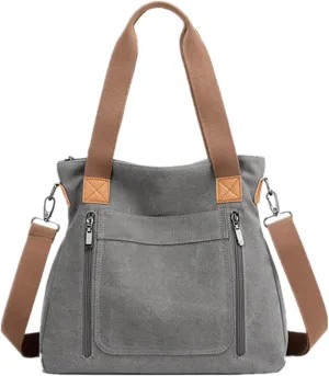 Cute Canvas Tote Crossbody Shoulder Bag Messenger Handbag for Work, Shopping, Travel…