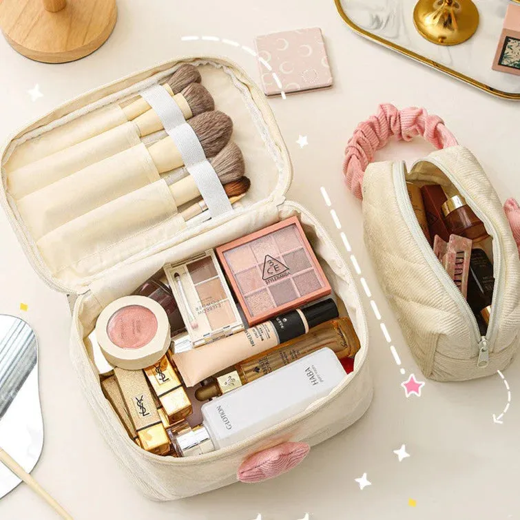 Cute Corduroy Cosmetic Bag