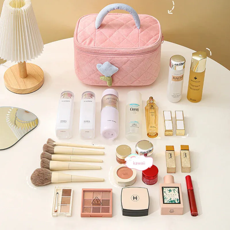 Cute Corduroy Cosmetic Bag