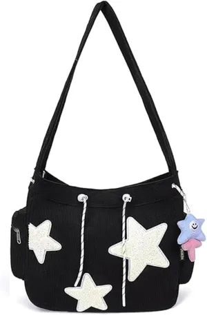 Cute Corduroy Tote Bag for Women – Aesthetic Crossbody Handbag | Y2K Hobo Shoulder Bag