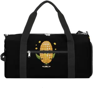 Cute Corn Gym Bag for Women Men Lightweight Duffel Bag Travel Tote Bag Sports Bag with Shoulder Strap