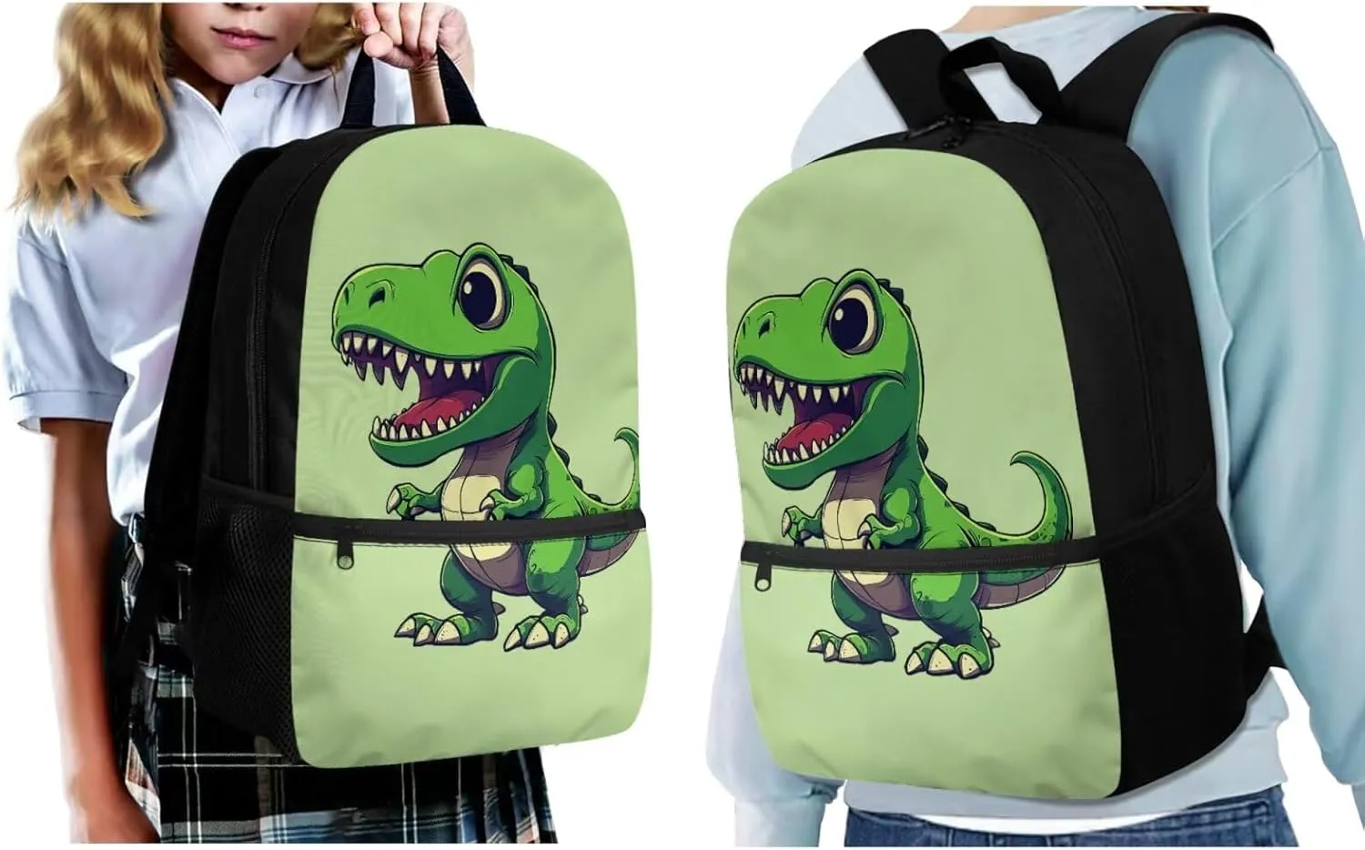 Cute Dinosaur Backpack for Kids 3-5 5-7 7-10 Boys School Bag with Lunch Bag Set Elementary Kindergarten School Bookbag Lunch Box Pencil Case Bottle Holder 4Pcs Preschool Back Pack Satchel