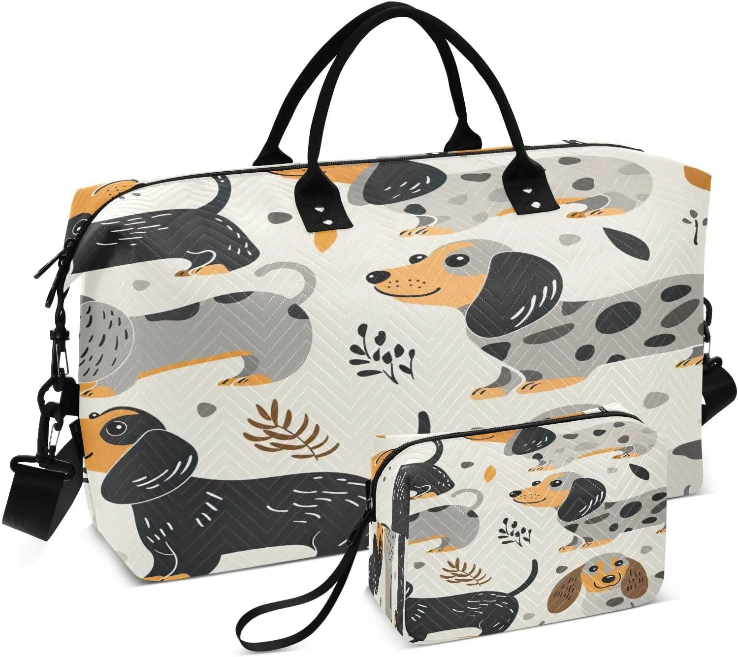 Cute Dogs Travel Duffel Bag, Shoulder Weekender Overnight Bags - Large Gym Bag with Wet Pocket