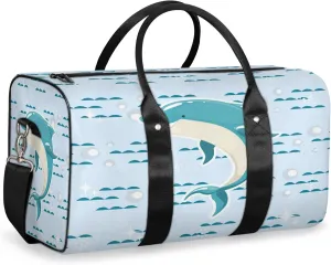 Cute Dolphin Travel Duffle Bag for Women Men, Carry On Overnight Bag, Weekend Travel Duffel Tote Bags for Trips Sport Hospital