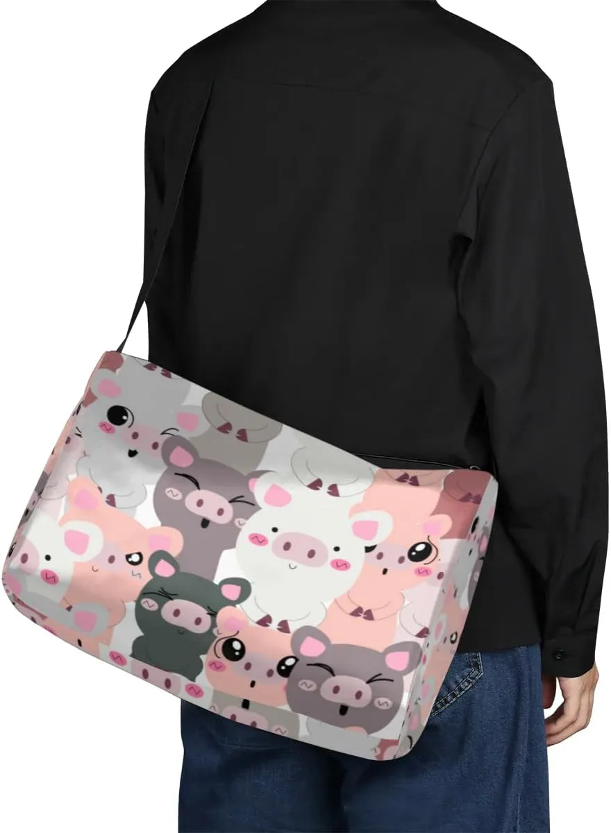 Cute Fat Pig Print Small Gym Bag for Men Women Workout Sport Duffle Bag Waterproof Weekender Overnight Bag Lightweight Carry on Tote Bag Crossbody Shoulder Travel Bag for Swim Yoge Dance