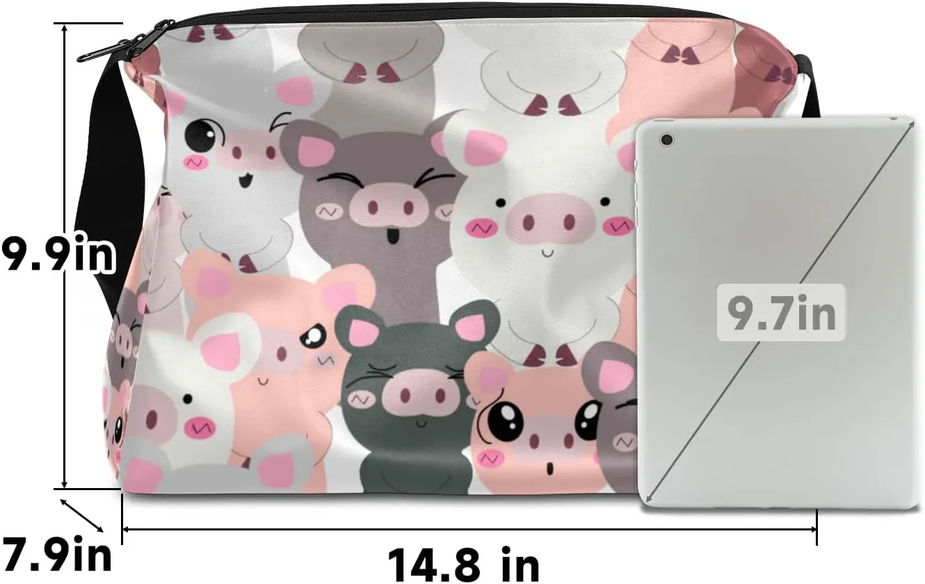 Cute Fat Pig Print Small Gym Bag for Men Women Workout Sport Duffle Bag Waterproof Weekender Overnight Bag Lightweight Carry on Tote Bag Crossbody Shoulder Travel Bag for Swim Yoge Dance