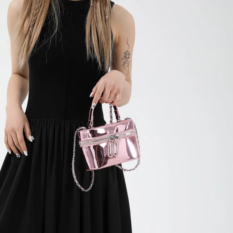 Cute Handbag Purse for Women, Sling Purse Aesthetic Grunge Top Handle Bag Fashion Y2K Shoulder Handbags Women Ladies (pink colour)