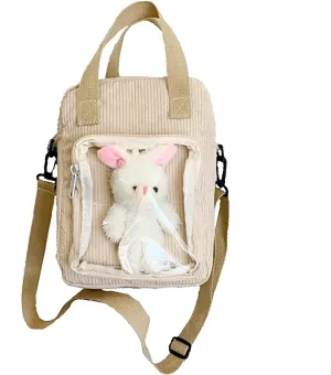 Cute Ita Bag Multi-Purpose Crossbody Bag Messenger Bag Shoulder Tote Bag Purse Kawaii Anime Pin Display Bag for Women