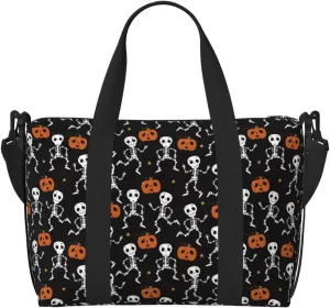 Cute Skeleton Dance Travel Bag for Women Men Weekender Bags Carry on Overnight Bag Tote Bag Yoga Gym Bag for Gym, Work, Weekend, Travel, Personal Items