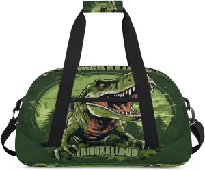 Dinosaur Gym Bag for Women Men, Sports Travel Duffel Bag Lightweight Workout Bag Carry On Overnight Weekender Bag