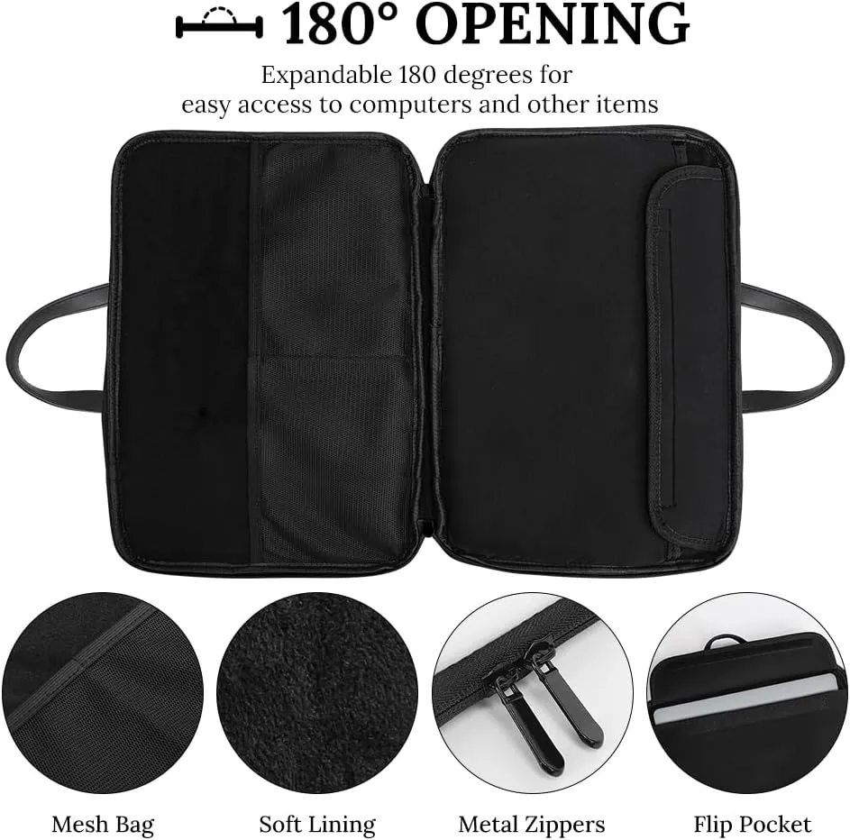 Diving Hippo Laptop Bag PU Leather Computer Tote Bag Carrying Case Messenger Bag with Handle