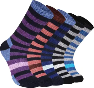DoSmart Womens Merino Wool Hiking Socks Thermal Warm Walking Boot Winter Crew Cushion Work Socks 5 Pairs