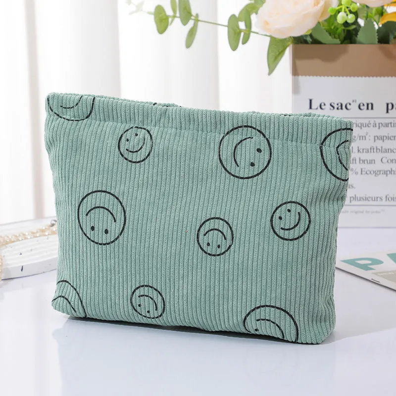 Dot Retro Smiley Face Storage Wash Clutch Cosmetic Bags