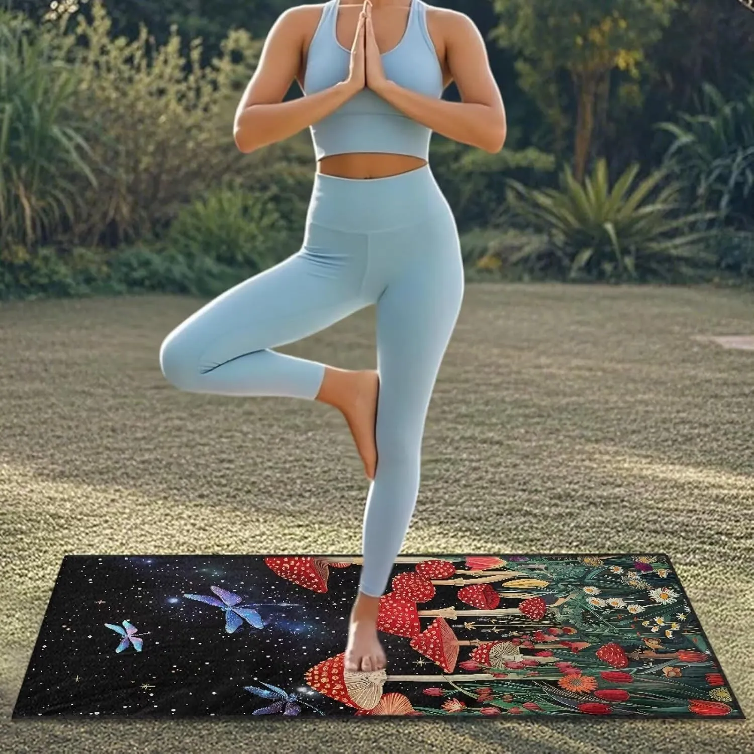 Dragonfly Mushroom Sweat Towel Car Seat Cover Washable Car Seat Protector from Sweat, Food, Dirt, Fit Gym, Swimming, Workout, Waterproof Universal Seat Cover for Car, Truck, Van & SUV