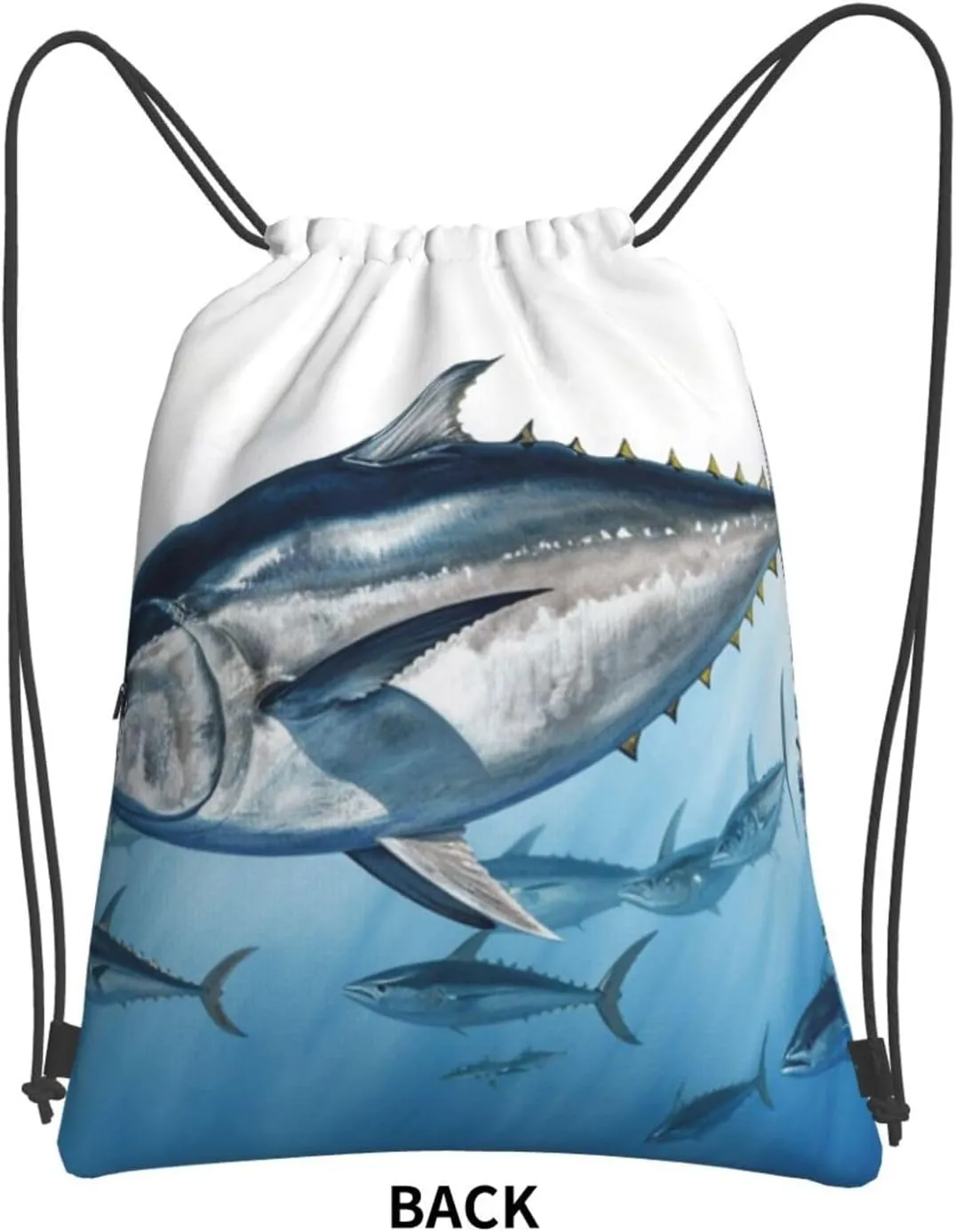 Drawstring Backpack Bluefin Tuna Thunnus String Bag Sackpack Foldable Backpack Sports Gym Bag for Shopping Yoga