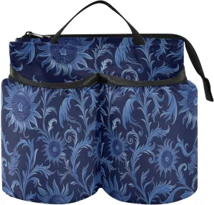 Drink Holder for Suitcase Free Hand Design Sunflower Dark Blue Travel Accessories for Airplane Airplane Travelers