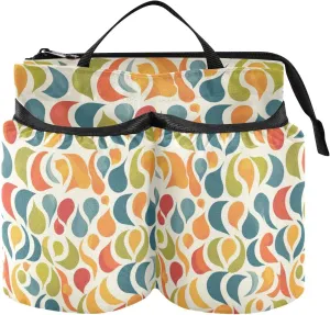 Drink Holder Suitcase Free Hand Colorful Abstract Art Coffe Holder Suitcase Travel Gifts for Travelling Women Men