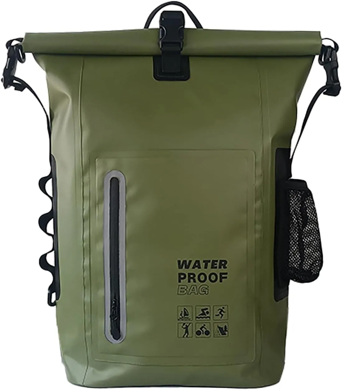 Dry Bag Waterproof 25L-Floating&Lightweight Dry Sack for Women Waterproof Backpack for Kayaking, Boating, Fishing, Swimming, Camping, Hiking-Roll-Top Seal&Adjustable Shoulder Straps (Olive Green)