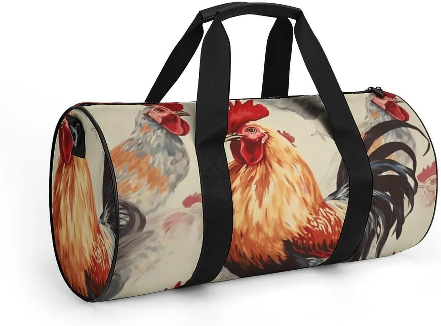 Duffel Bag for Men Women Gym Bag Animal Art Chicken Painting Travel Duffel Bag Waterproof Overnight Bag for Sports Workout