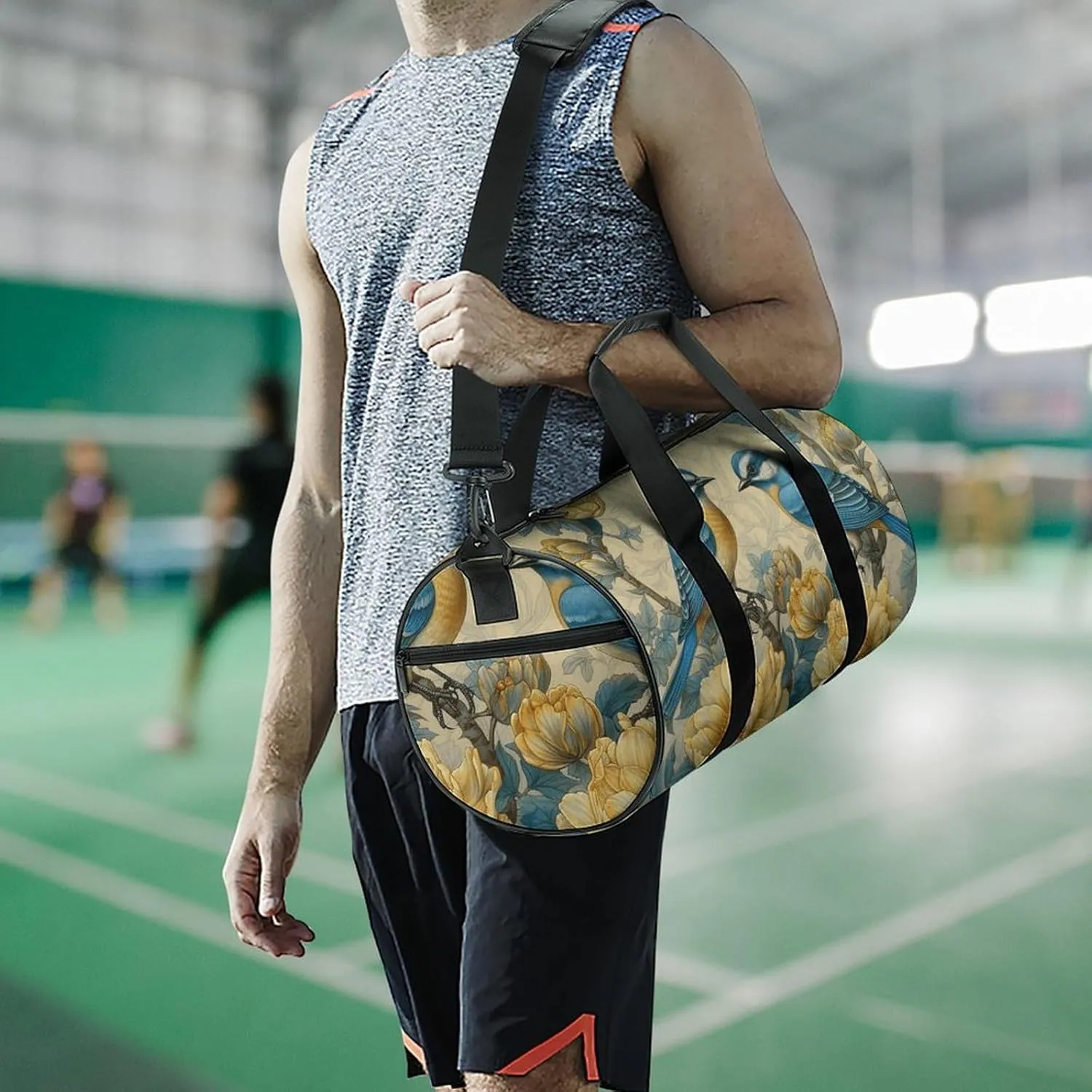 Duffel Bag for Men Women Gym Bag Bird Style Painting Travel Duffel Bag Waterproof Overnight Bag for Sports Workout