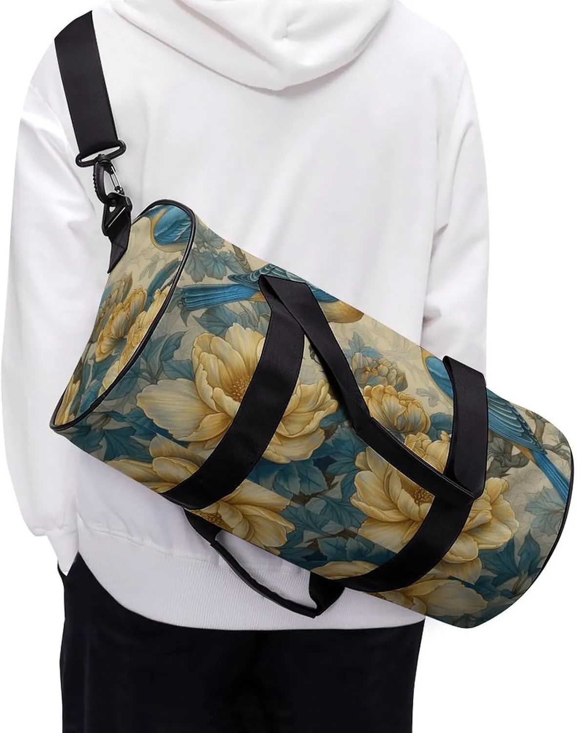 Duffel Bag for Men Women Gym Bag Bird Style Painting Travel Duffel Bag Waterproof Overnight Bag for Sports Workout