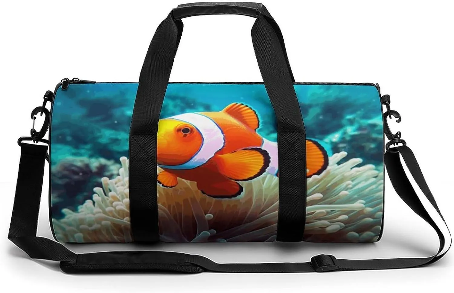 Duffel Bag for Men Women Gym Bag Clown Fish Travel Duffel Bag Waterproof Overnight Bag for Sports Workout