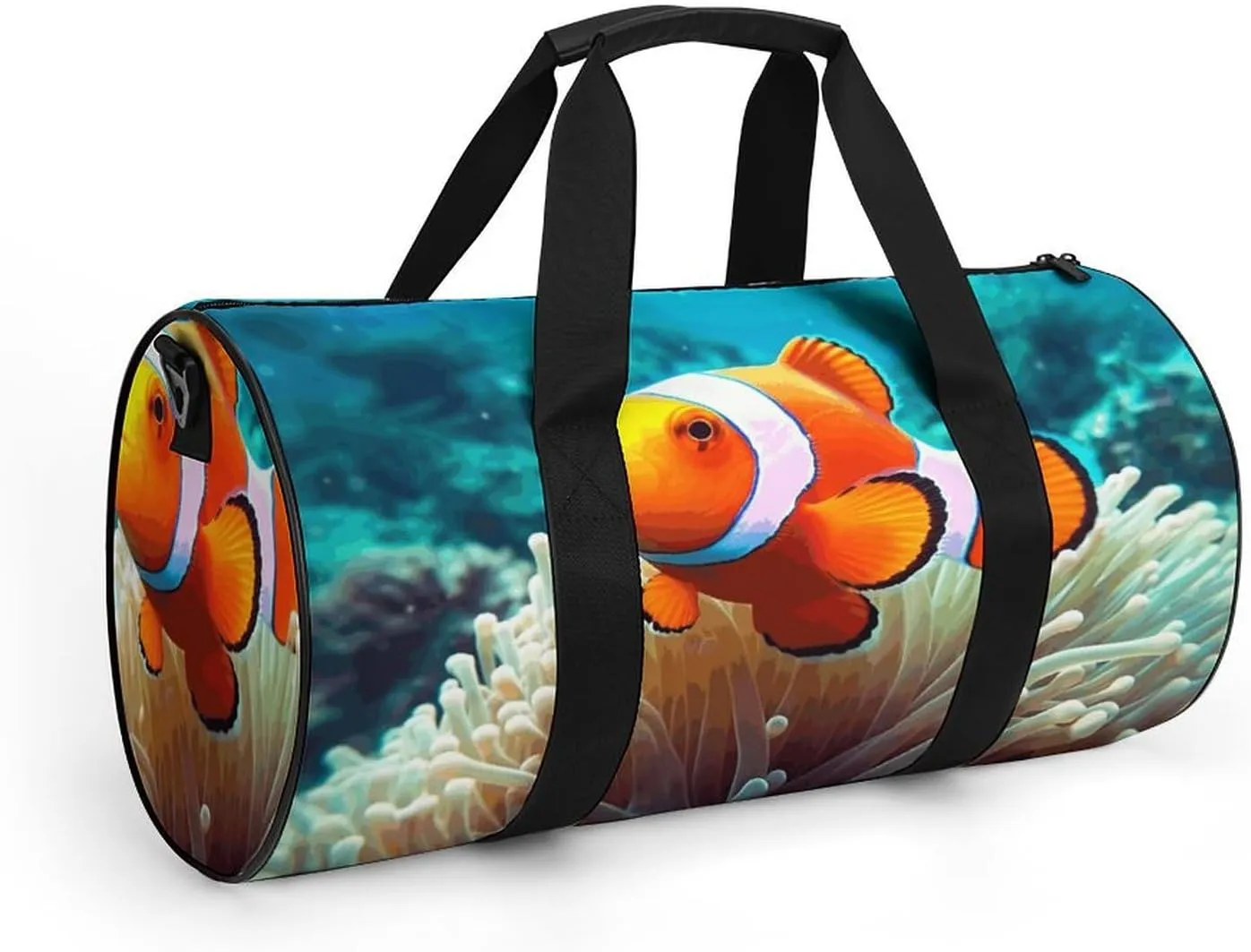 Duffel Bag for Men Women Gym Bag Clown Fish Travel Duffel Bag Waterproof Overnight Bag for Sports Workout