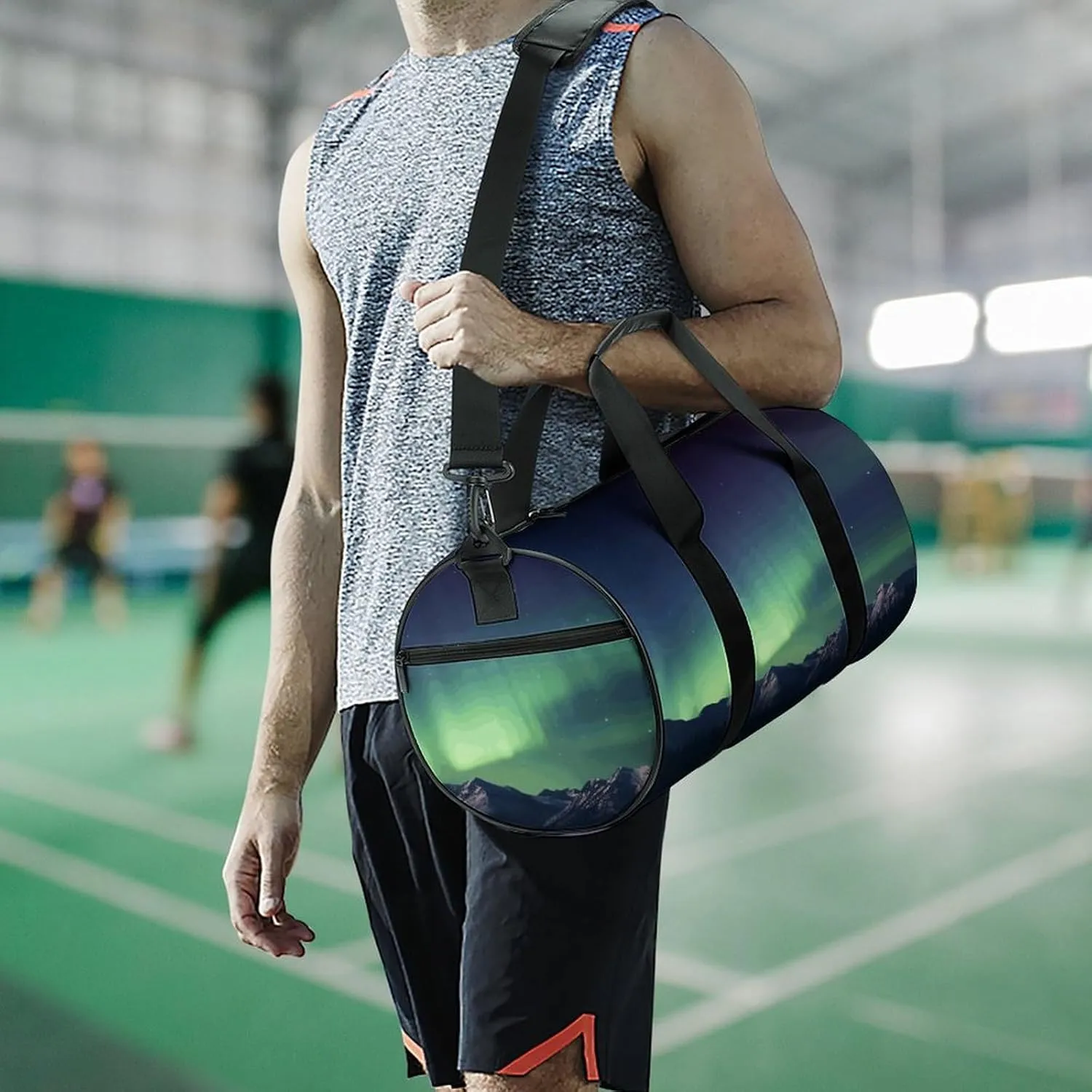 Duffel Bag for Men Women Gym Bag Northern Aurora Night Travel Duffel Bag Waterproof Overnight Bag for Sports Workout