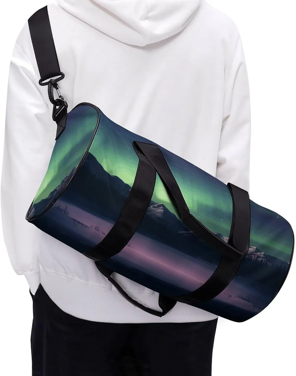 Duffel Bag for Men Women Gym Bag Northern Aurora Night Travel Duffel Bag Waterproof Overnight Bag for Sports Workout