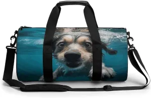Duffel Bag for Men Women Gym Bag Underwater Dog Travel Duffel Bag Waterproof Overnight Bag for Sports Workout