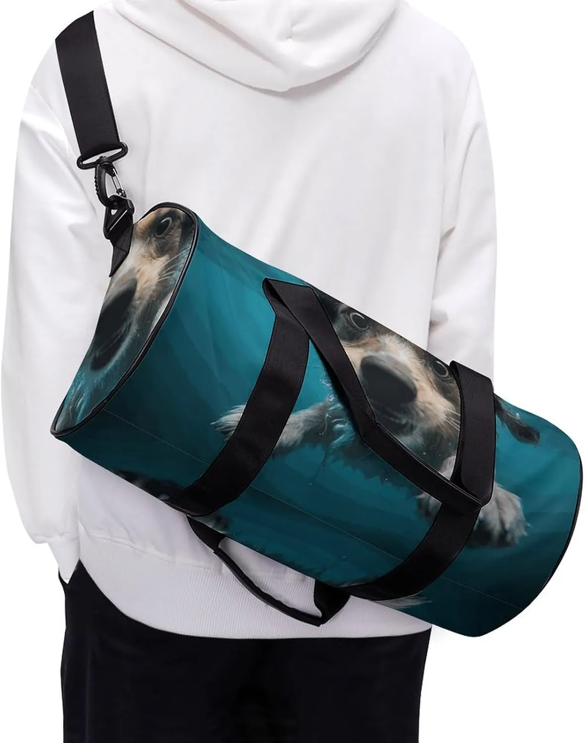 Duffel Bag for Men Women Gym Bag Underwater Dog Travel Duffel Bag Waterproof Overnight Bag for Sports Workout