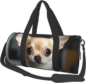 Duffel Bag for Men Women Small Gym Bag cute chihuahua Travel Duffel Bag Waterproof Overnight Bag for Sports Workout