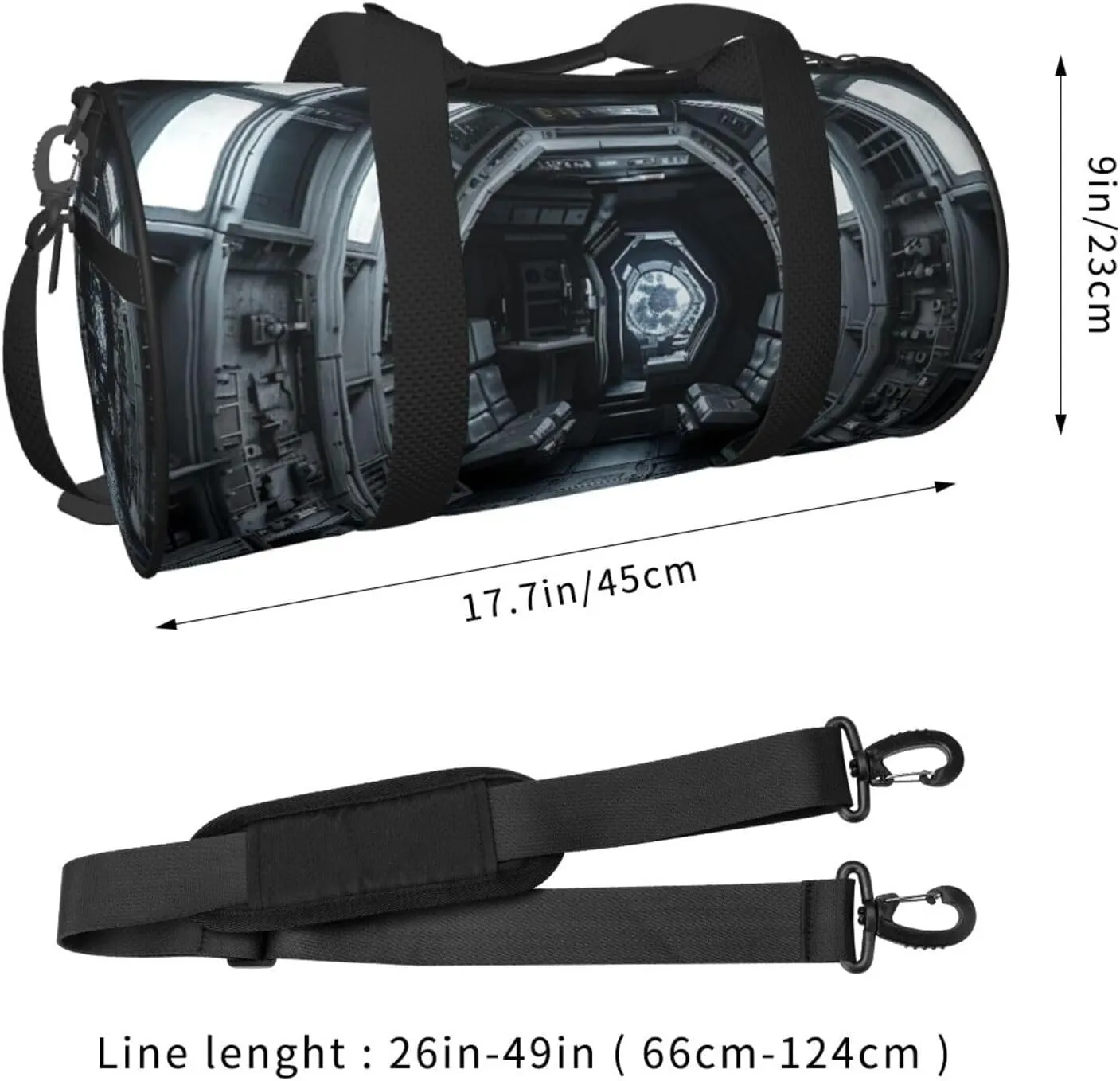 Duffel Bag for Men Women Small Gym Bag Space Capsule Interior Travel Duffel Bag Waterproof Overnight Bag for Sports Workout
